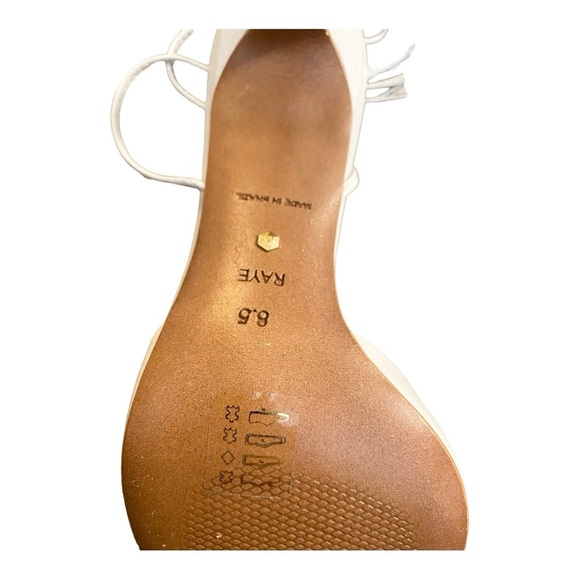 NEW $178 RAYE Gage Stiletto Heel Ankle Wrap Tie White Leather Size 8.5 - Picture 6 of 7